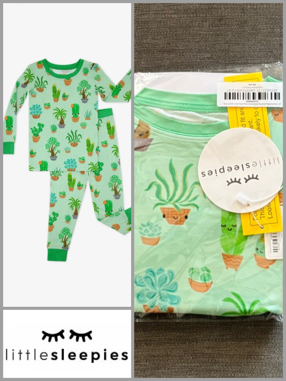 Little Sleepies Succulent Love PJs - 3T